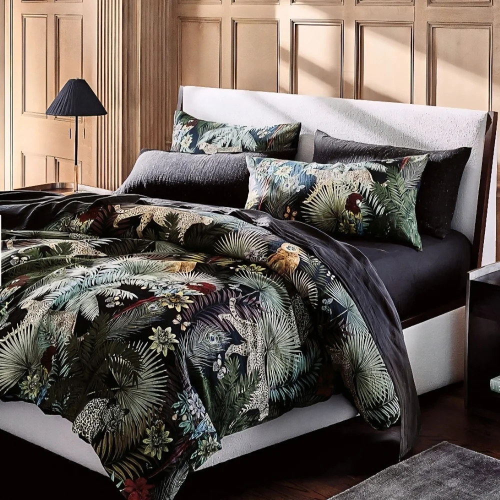 ❤️BUY 2 GET 1 FREE DEAL Palm Grove Linen King Pillow Shams Set of 2
